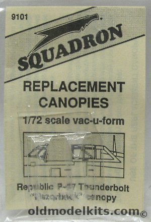 Squadron 1/72 (2) P-47 Thunderbolt Replacement Canopies, 9101 plastic model kit